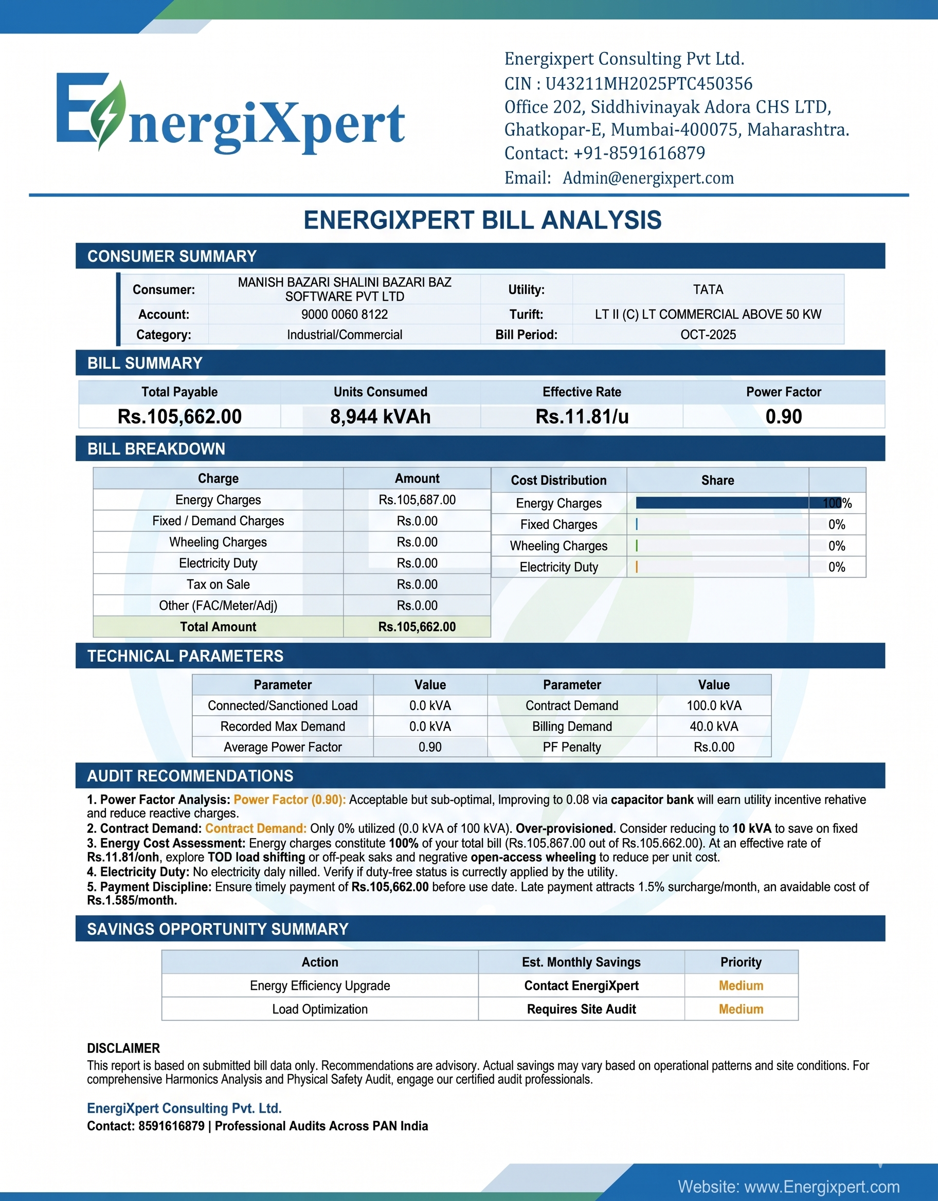 EnergiXpert Bill Analyzer